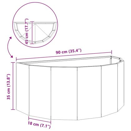 Кашпа Бяло 90 x 45 x 35 cm Стомана
