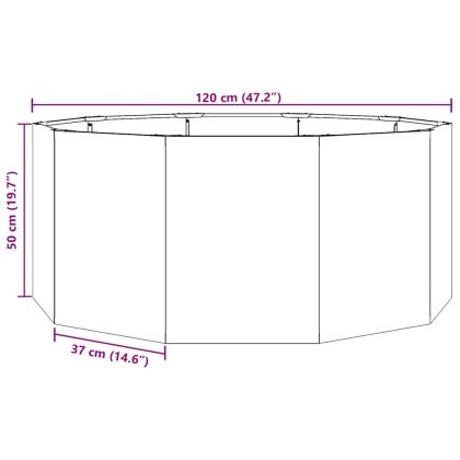 Кашпа Ръждясало 120 x 120 x 50 см Патинираща стомана