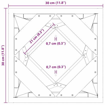 Кашпа 2 pcs Сребрист 30 x 30 x 75 см Галванизирана стомана