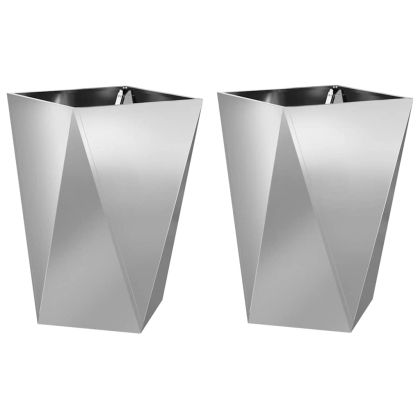 Кашпа 2 pcs Сребрист 50 x 50 x 75 cm Галванизирана стомана