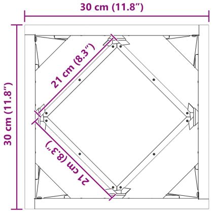 Кашпа 2 pcs Сребрист 30 x 30 x 30 cm Неръждаема стомана
