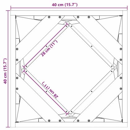 Кашпа 2 pcs Антрацит 40 x 40 x 40 cm Стомана