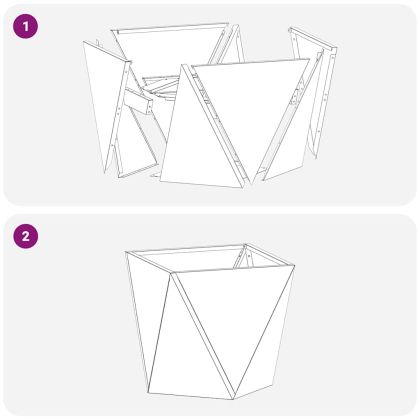 Кашпа 2 pcs Антрацит 50 x 50 x 50 cm Стомана