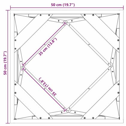 Кашпа 2 pcs Антрацит 50 x 50 x 50 cm Стомана