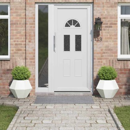 Кашпа 2 pcs Бяло 50 x 50 x 40 cm Стомана