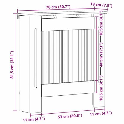 Калъф за радиатор Старо дърво 78 x 19 x 81,5 cm Инженерно дърво