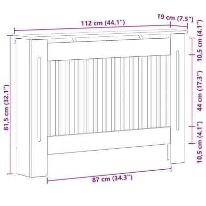 Калъф за радиатор Старо дърво 112 x 19 x 81,5 cm