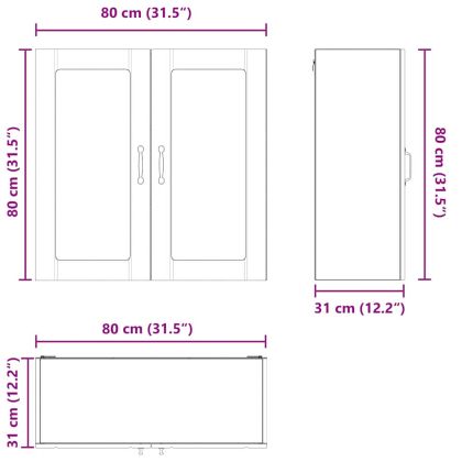 Кухненски шкаф Циментено сиво 80 x 31 x 80 см Инженерно дърво