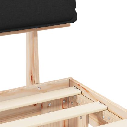 Леглова рамка с тапицирана гръбна част Черно 200 x 200 cm