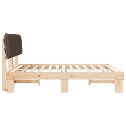 Леглова рамка с тапицирана гръбна част Таупе 200 x 200 cm