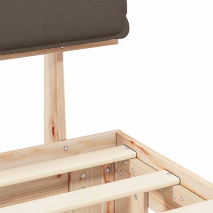 Леглова рамка с тапицирана гръбна част Таупе 180 x 200 cm