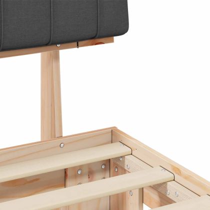 Леглова рамка с тапицирана гръбна част Тъмен сив 200 x 200 cm