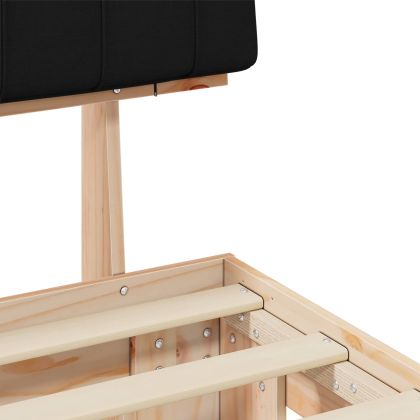 Леглова рамка с тапицирана гръбна част Черно 200 x 200 cm