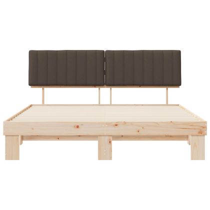 Леглова рамка с тапицирана гръбна част Таупе 180 x 200 cm