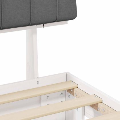 Леглова рамка с тапицирана гръбна част Светлосиво 180 x 200 cm