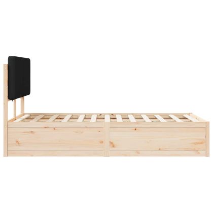 Леглова рамка с тапицирана гръбна част Черно 160 x 200 cm