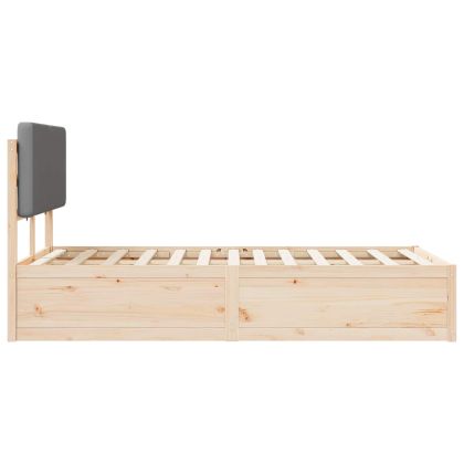 Леглова рамка с тапицирана гръбна част Светлосиво 150 x 200 cm