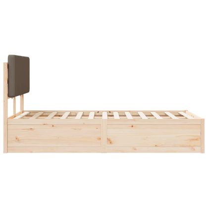 Леглова рамка с тапицирана гръбна част Таупе 135 x 190 cm