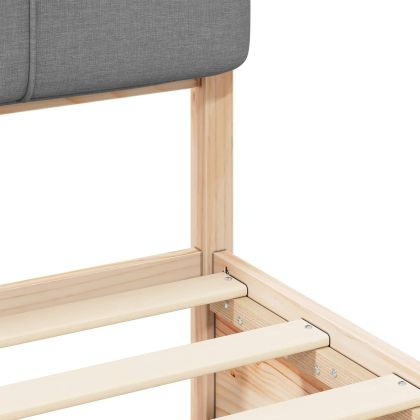 Леглова рамка с тапицирана гръбна част Светлосиво 180 x 200 cm