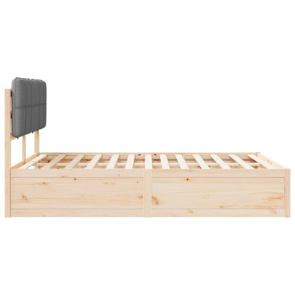 Леглова рамка с тапицирана гръбна част Светлосиво 160 x 200 cm