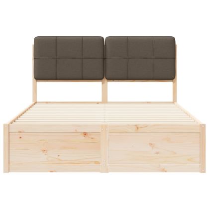 Леглова рамка с тапицирана гръбна част Таупе 160 x 200 cm