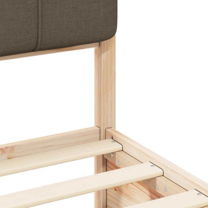 Леглова рамка с тапицирана гръбна част Таупе 150 x 200 cm