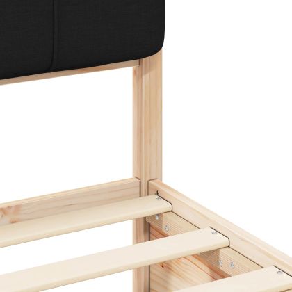 Леглова рамка с тапицирана гръбна част Черно 140 x 190 cm