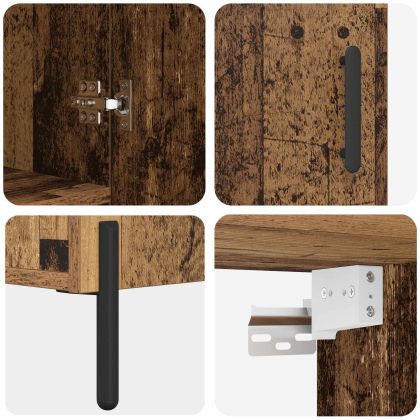 Висок шкаф Старо дърво 69,5 x 34 x 180 см Инженерно дърво