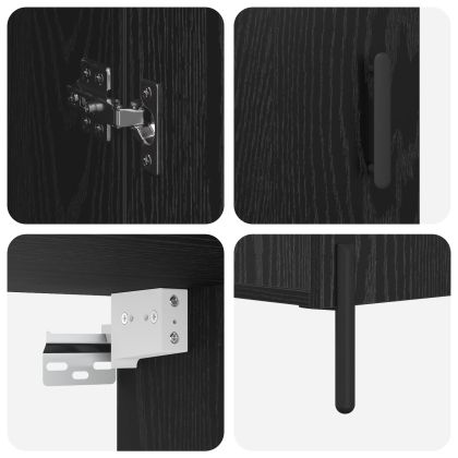 Висок шкаф Черния дъб 69,5 x 34 x 180 см Инженерно дърво