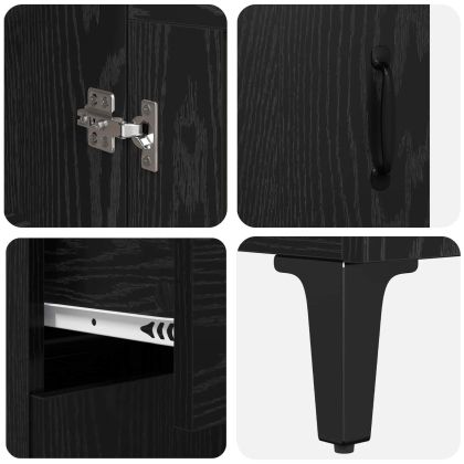 Висок шкаф Черния дъб 69,5 x 34 x 180 см Инженерно дърво