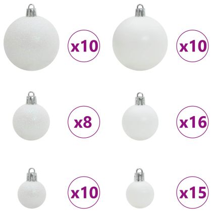 С изкуствено коледно дърво с поставка Бяло 210 cm PVC и стомана