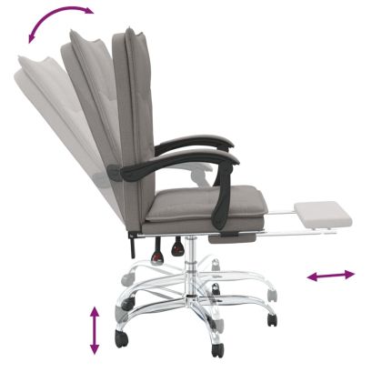 Наклоняем офис стол, таупе, текстил