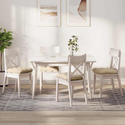 Възглавници за седалки 4 pcs Крем 40 x 40 cm Микрофибърна тъкан