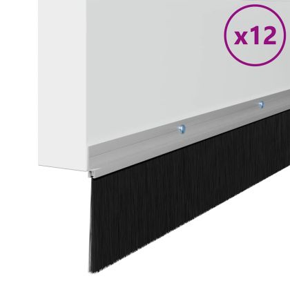 Запечатващи четки за врата с винтово закрепване 12 pcs Сребрист