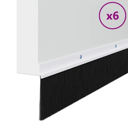 Запечатващи четки за врата с винтово закрепване 6 pcs Бяло