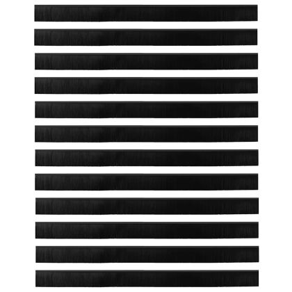 Запечатващи четки за врата с винтово закрепване 12 pcs Черно