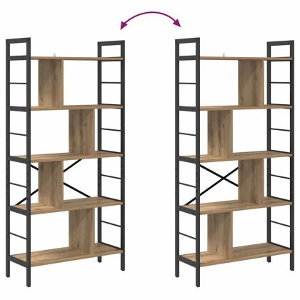 Рафт за книги Дъб 75 x 30 x 156 см Инженерно дърво