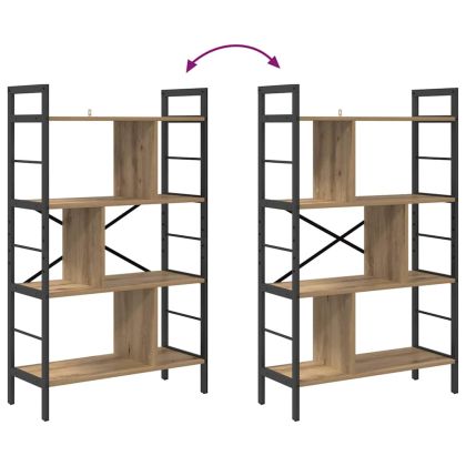 Рафт за книги Дъб 75 x 30 x 123,5 см Инженерно дърво