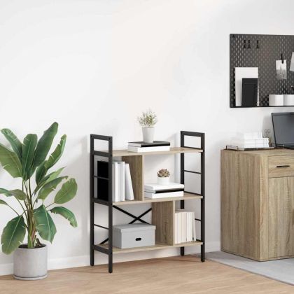 Рафт за книги Сонома дъб 75 x 30 x 91 см Инженерно дърво