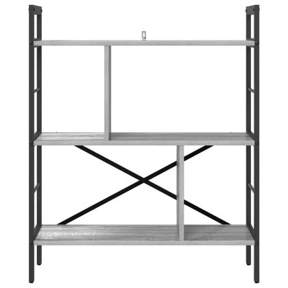 Рафт за книги Сив Сонома 75 x 30 x 91 см Инженерно дърво