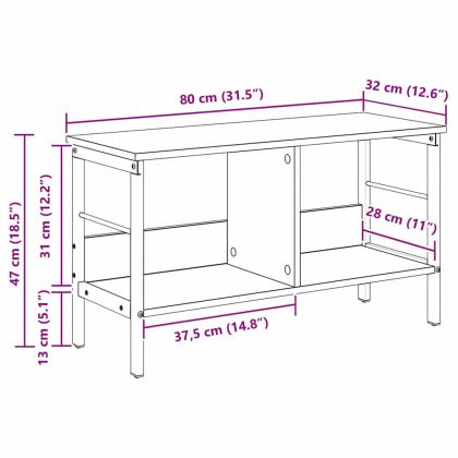 Рафт за книги Димян дъб 82 x 32 x 47 см Инженерно дърво