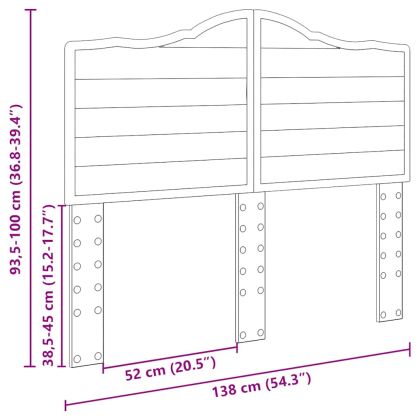 Облегалка за глава с таблото Бяло 135 cm Инженерно дърво