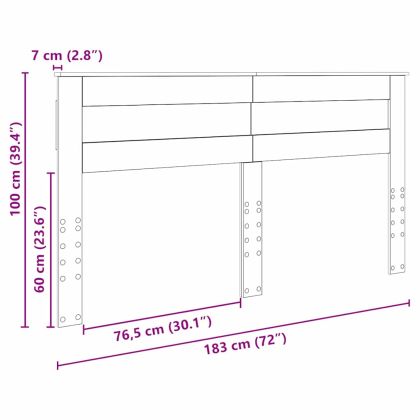 Облегалка за глава с таблото Бяло 180 cm Инженерно дърво