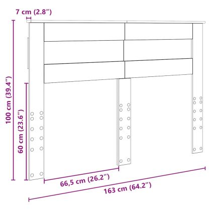 Облегалка за глава Циментено сиво 160 cm Инженерно дърво