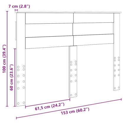Облегалка за глава с таблото Димян дъб 150 cm Инженерно дърво