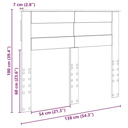Облегалка за глава с таблото Бяло 135 cm Инженерно дърво