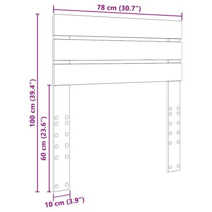 Облегалка за глава с таблото Сонома дъб 75 cm Инженерно дърво