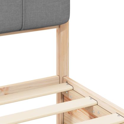 Леглова рамка с тапицирана гръбна част Светлосиво 140 x 200 cm