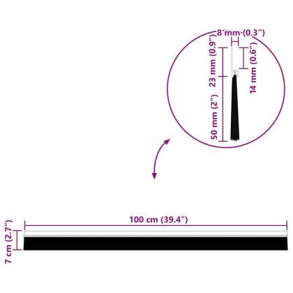 Самозалепващи се четки за уплътняване на врати 2 pcs Черно