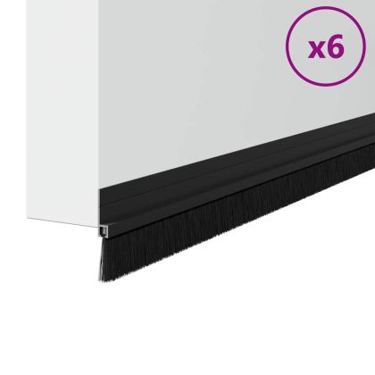 Самозалепващи се четки за уплътняване на врати 6 pcs Черно
